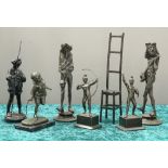 A COLLECTION OF BRONZES AND OTHER METAL FIGURES