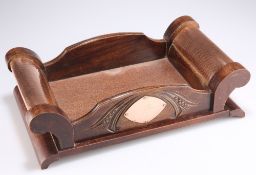 A FRENCH ARTS AND CRAFTS COPPER-MOUNTED BREAD TRAY