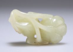 A CHINESE JADE 'LOTUS' CARVING