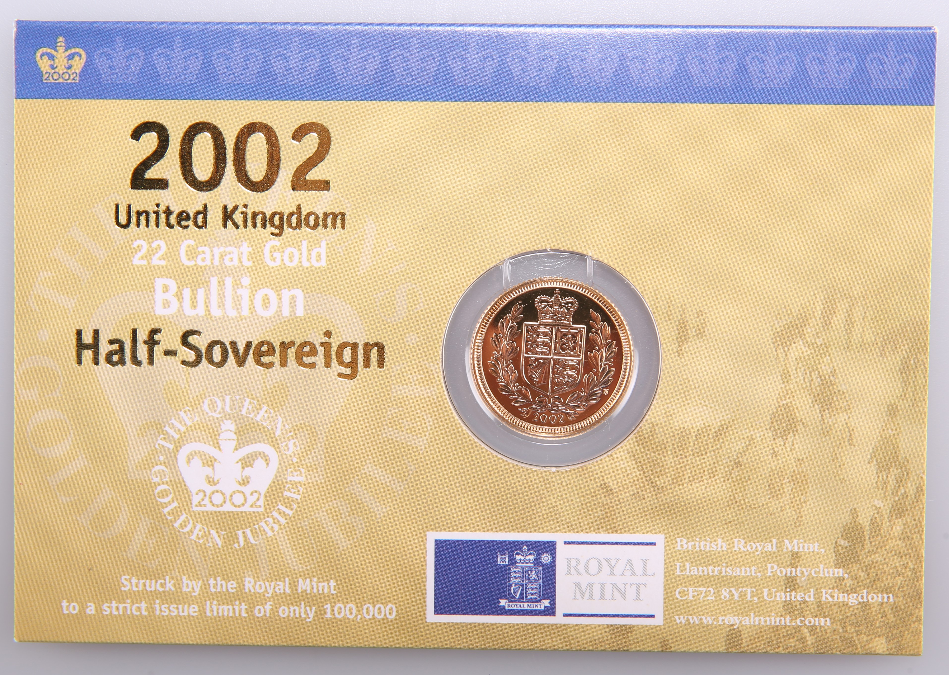 A 2002 GOLD BULLION GOLDEN JUBILEE HALF-SOVEREIGN