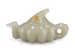 A CHINESE JADE MINIATURE TEAPOT