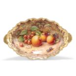 A ROYAL WORCESTER FRUIT PAINTED DISH