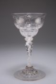 A THOMAS WEBB "ROCK CRYSTAL" INTAGLIO ENGRAVED GLASS GOBLET