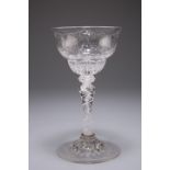 A THOMAS WEBB "ROCK CRYSTAL" INTAGLIO ENGRAVED GLASS GOBLET