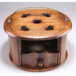 A 19TH CENTURY DUTCH OAK CARRIAGE FOOT WARMER