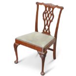 A LATE 19TH CENTURY MAHOGANY CHIPPENDALE STYLE CHAIR