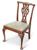 A LATE 19TH CENTURY MAHOGANY CHIPPENDALE STYLE CHAIR