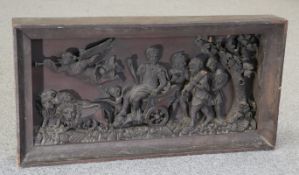 AN 18TH CENTURY CARVED OAK PANEL