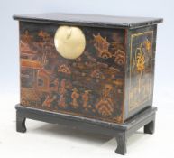 A CHINOISERIE LACQUER CHEST