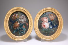 CONTINENTAL SCHOOL, FLORAL STUDIES, A PAIR