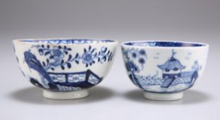 TWO LOWESTOFT TEA BOWLS, CIRCA 1770