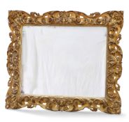 A 19TH CENTURY GILT-GESSO MIRROR,