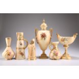 A GROUP OF ROYAL WORCESTER BLUSH IVORY