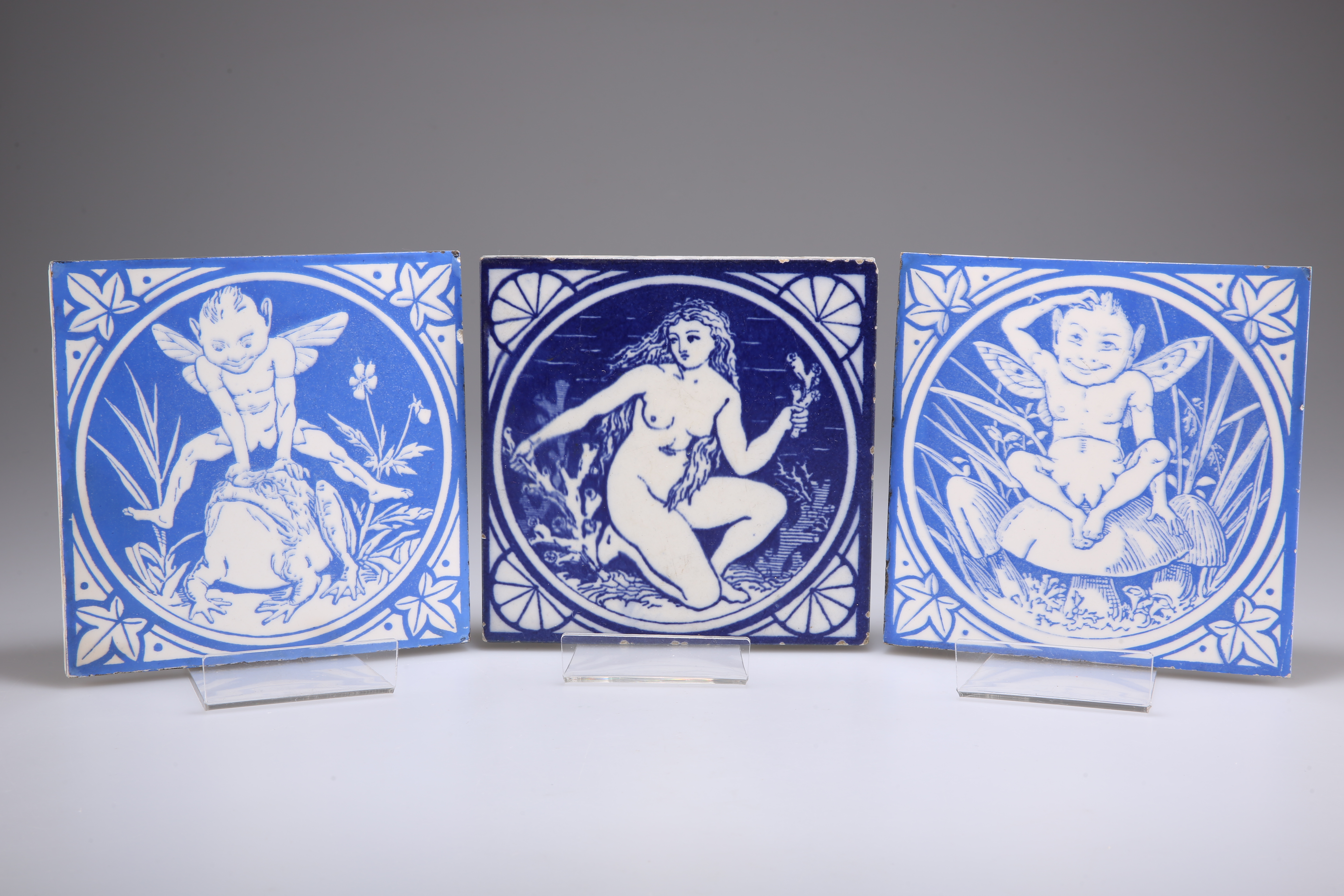 THREE MINTON TILES