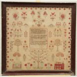 A LARGE EARLY VICTORIAN SAMPLER