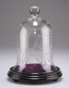 A VICTORIAN GLASS WATCH BELL