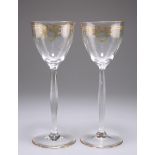 A PAIR OF GERMAN ART NOUVEAU THERESIENTHAL JUGENDSTIL HOCK GLASSES, CIRCA 1905