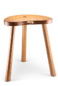 ROBERT THOMPSON, A MOUSEMAN OAK MILKING STOOL