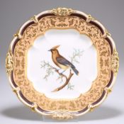 A FINE PARIS PORCELAIN ORNITHOLOGICAL PLATE BY EDOUARD HONORÉ