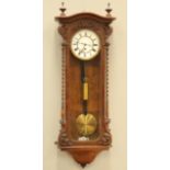 A 19TH CENTURY BURR WALNUT VIENNA PATTERN REGULATOR WALL CLOCK