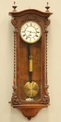 A 19TH CENTURY BURR WALNUT VIENNA PATTERN REGULATOR WALL CLOCK