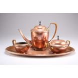 A WMF FIVE PIECE COPPER COFFEE SERVICE