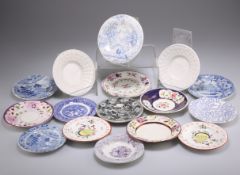 A COLLECTION OF SIXTEEN 19TH CENTURY POTTERY SMALL DISHES