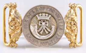 AN OFFICER'S PATTERN POST-1881 SILVER-PLATE AND GILT WAIST BELT CLASP