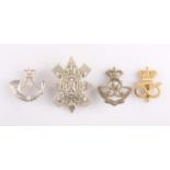 FOUR VICTORIAN PERIOD OTHER RANKS' CAP BADGES