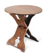 AN EARLY 20TH CENTURY POKERWORK OCCASIONAL TABLE