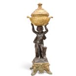 A VERY LARGE BRONZE FIGURAL JARDINIÈRE