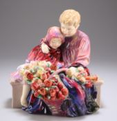 A ROYAL DOULTON FIGURE, "THE FLOWER SELLER'S CHILDREN"