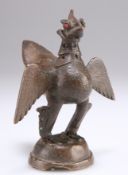 A SMALL BRONZE OF A PHOENIX