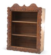 A SET OF FRENCH CHESTNUT WALL-HANGING SHELVES