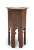 A MOORISH CARVED HARDWOOD OCCASIONAL TABLE, CIRCA 1900