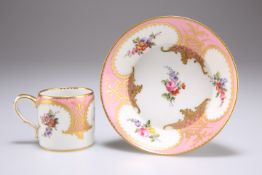 A "SÈVRES" PORCELAIN CUP AND SAUCER