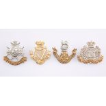 FOUR VICTORIAN PERIOD OTHER RANKS' PATTERN CAP BADGES
