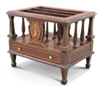 A REGENCY STYLE INLAID ROSEWOOD CANTERBURY