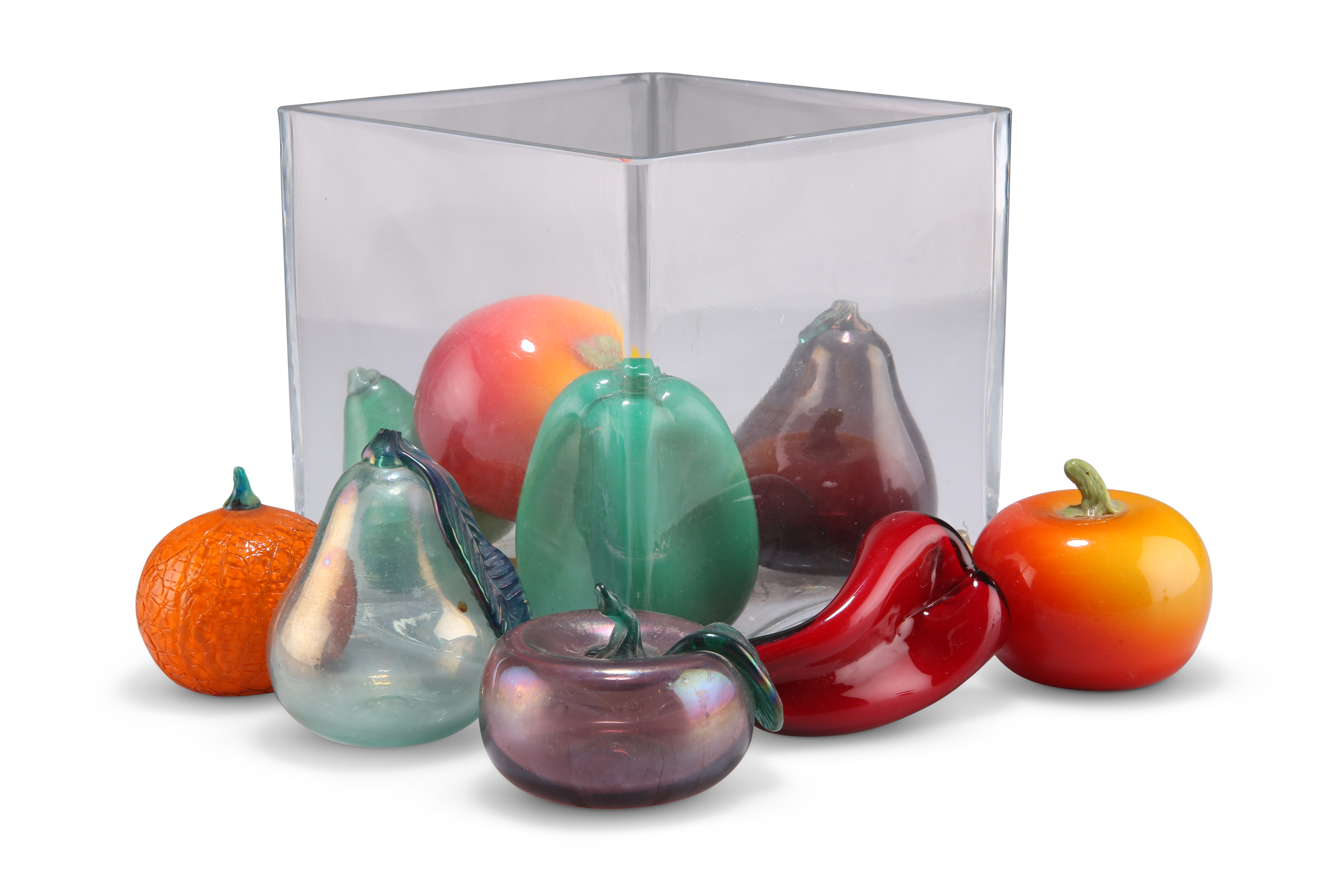 TEN PIECES OF MURANO GLASS FRUIT