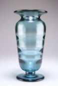 ELIS BERGH FOR KOSTA, A BLUE RIBBED OPTIC GLASS VASE, CIRCA 1930S