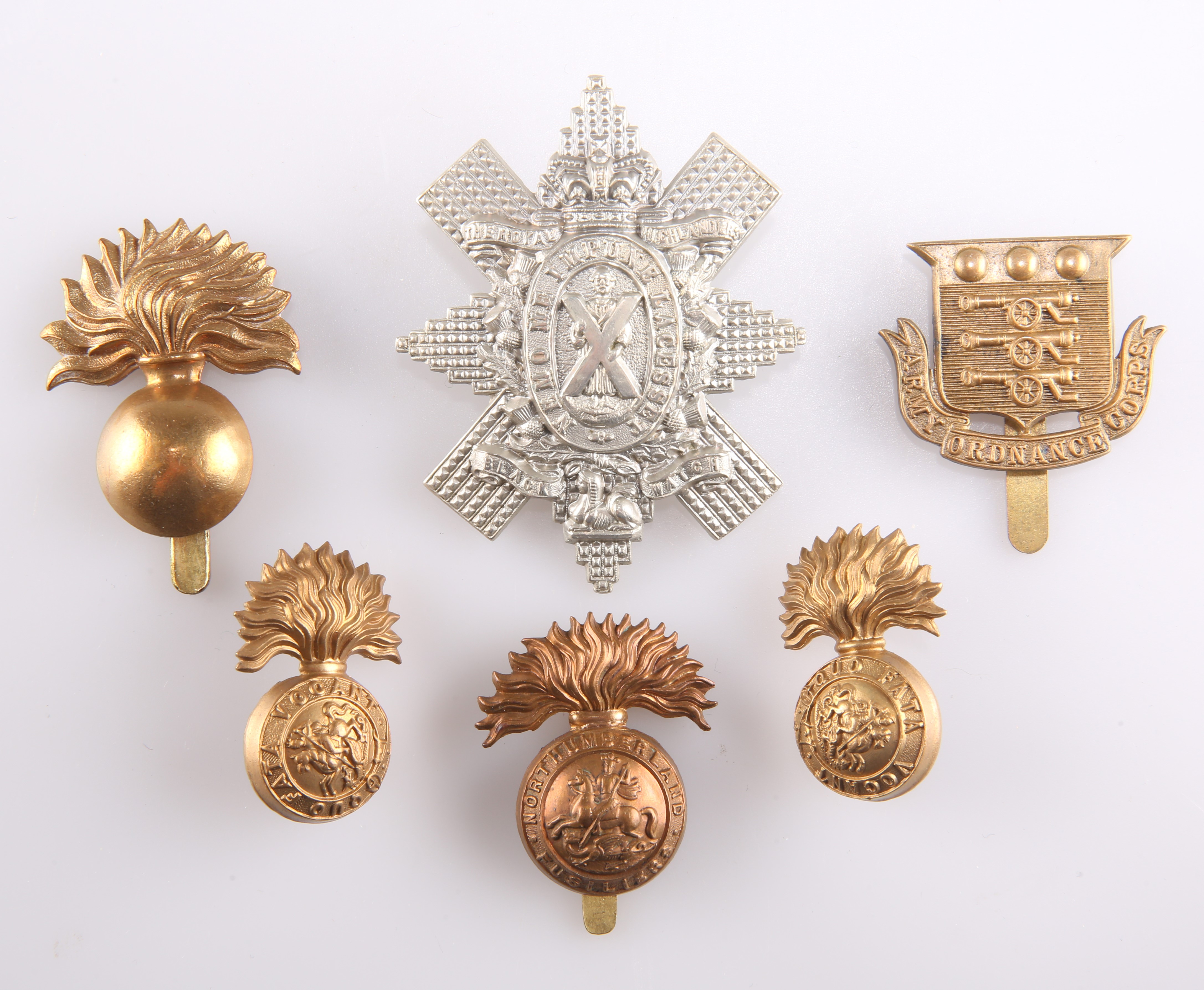 FOUR OTHER RANKS' PATTERN CAP BADGES