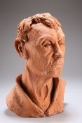 A TERRACOTTA BUST OF SAMUEL BECKETT