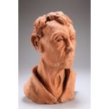 A TERRACOTTA BUST OF SAMUEL BECKETT