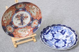 TWO LARGE JAPANESE IMARI CHARGERS