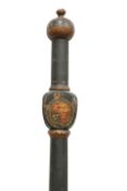 A WILLIAM IV EBONISED NIGHT-WATCHMAN'S STAVE