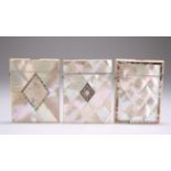 THREE 19TH CENTURY MOTHER-OF-PEARL VISITING CARD CASES