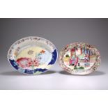 TWO CHINESE PORCELAIN OVAL DISHES