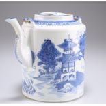 A CHINESE BLUE AND WHITE PORCELAIN WINE POT