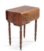 AN EARLY 19TH CENTURY MAHOGANY DROPLEAF OCCASIONAL TABLE