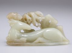 A CHINESE JADE "DEER" CARVING